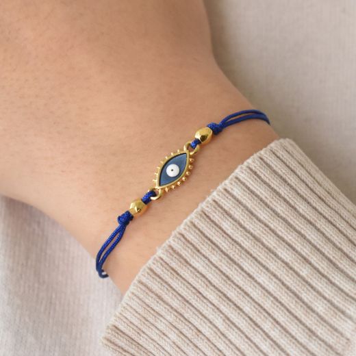 Picture of 24k gold plated evil eye bracelet with lashes