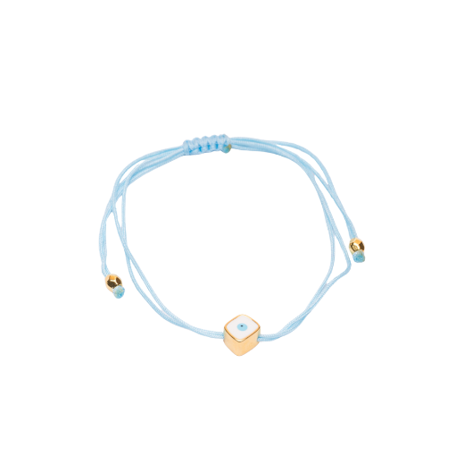 Picture of 24k gold plated white square evil eye bracelet
