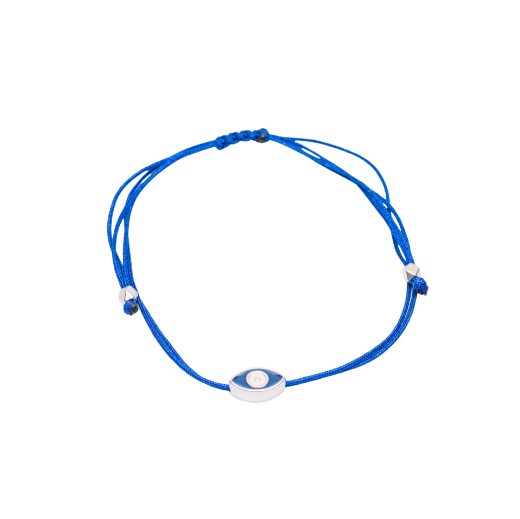Picture of Silver plated oval blue evil eye bracelet