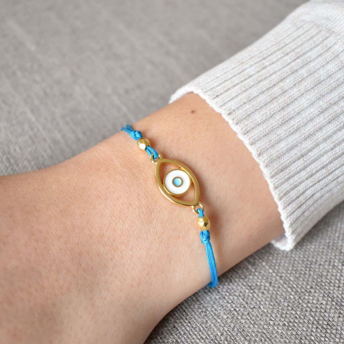Picture of Bracelet blue eye 24k gold plated