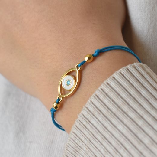 Picture of Bracelet blue eye 24k gold plated