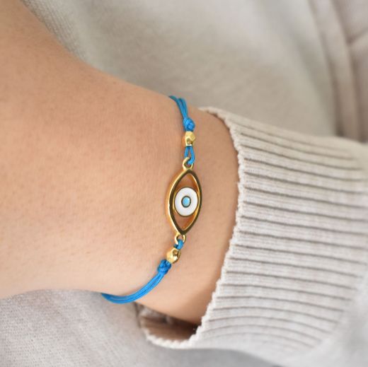 Picture of Bracelet blue eye 24k gold plated