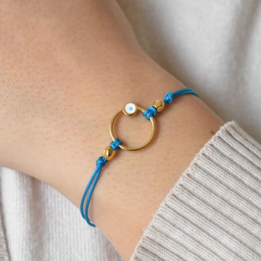 Picture of Eye bracelet blue 24k gold plated
