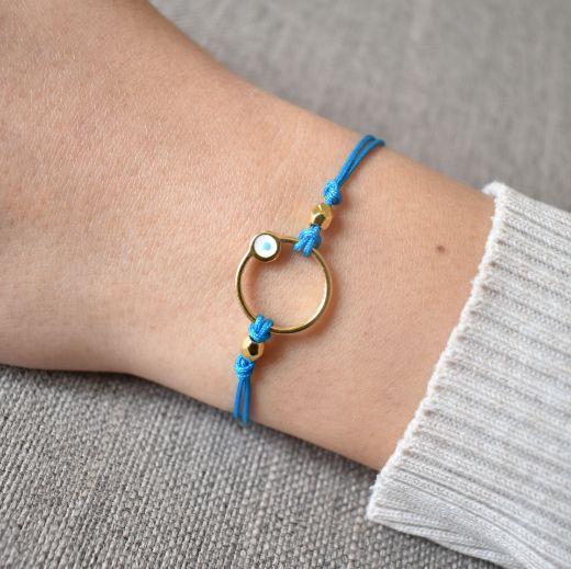 Picture of Eye bracelet blue 24k gold plated