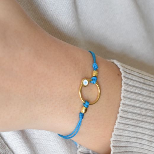 Picture of Eye bracelet blue 24k gold plated