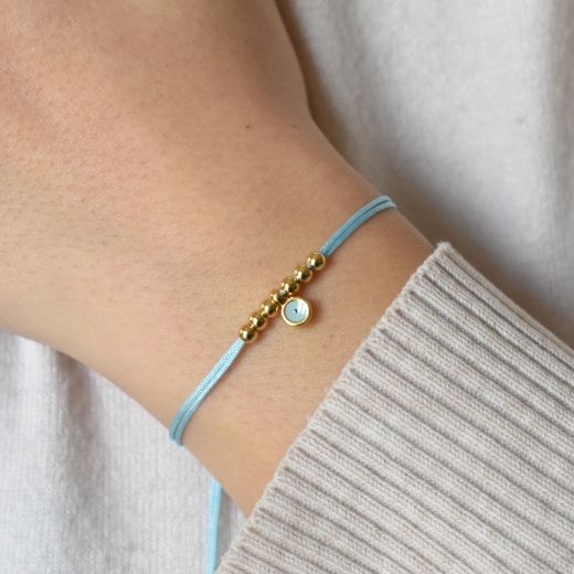 Picture of Greek evil eye bracelet 24k gold plated