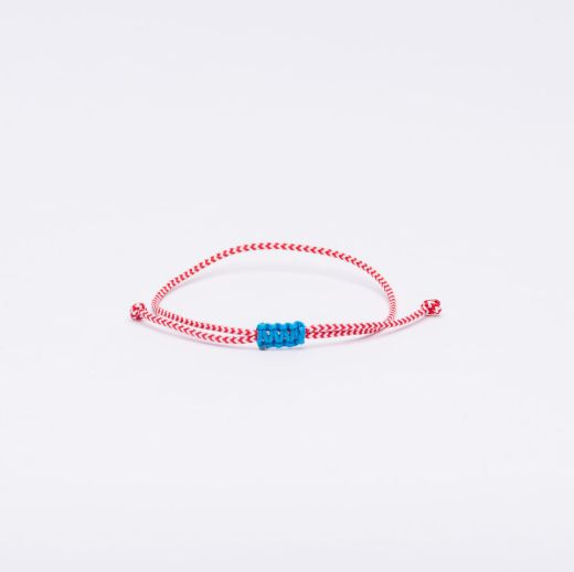 Minimal spring bracelet – martis bracelet adjustable red-white cord
