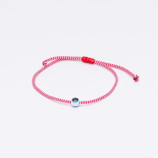Greek martis bracelet red-white cord with evil eye bead – spring protection bracelet