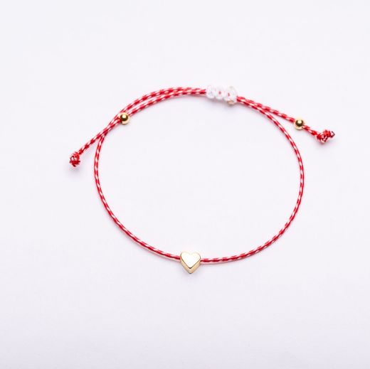 Γυναικείο μαρτάκι καρδιά – minimal μαρτακι κόκκινο-λευκό για Μάρτη