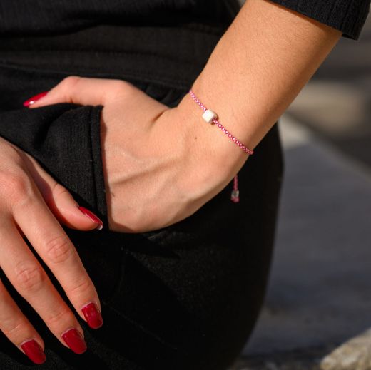 Παιδικό/αντρικό μαρτάκι κεραμική χάντρα – φθηνό μαρτάκι κόκκινο-λευκό για άνοιξη