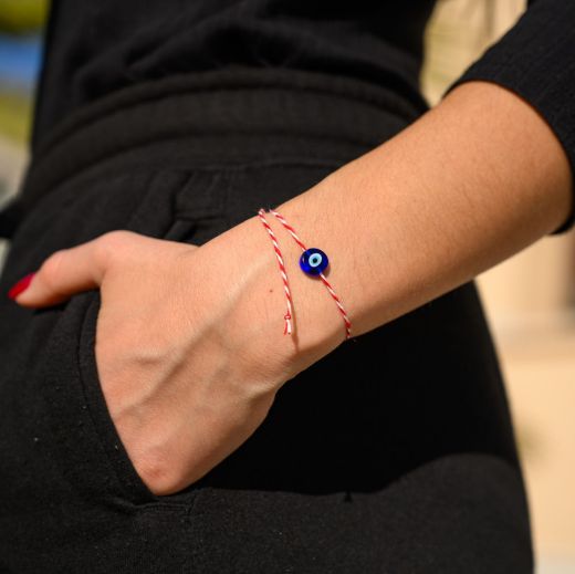 Παιδικό μαρτάκι κόκκινο κορδόνι με σύμβολο μάτι – φθηνό μαρτάκι άνοιξης