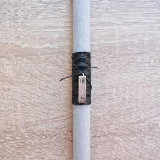 men's greek easter candle with arrow detail