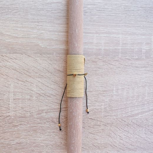 orthodox easter candle for woman with gold heart detail