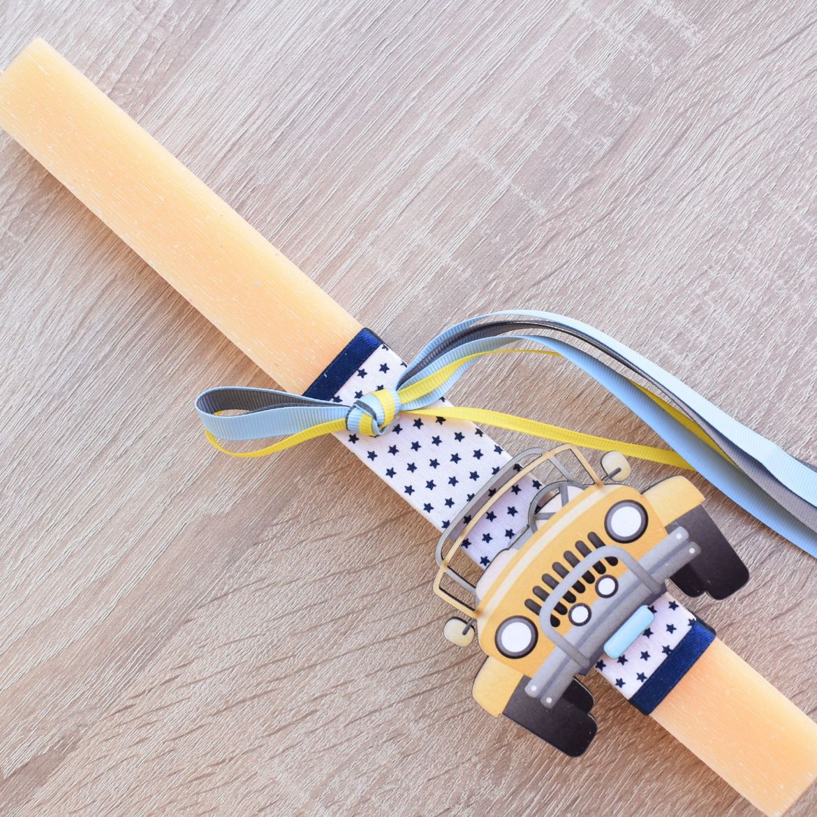 λαμπάδα πασχαλινή αγόρι με αυτοκίνητο