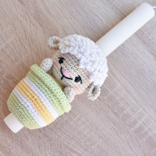 Picture of Easter candle sheep green