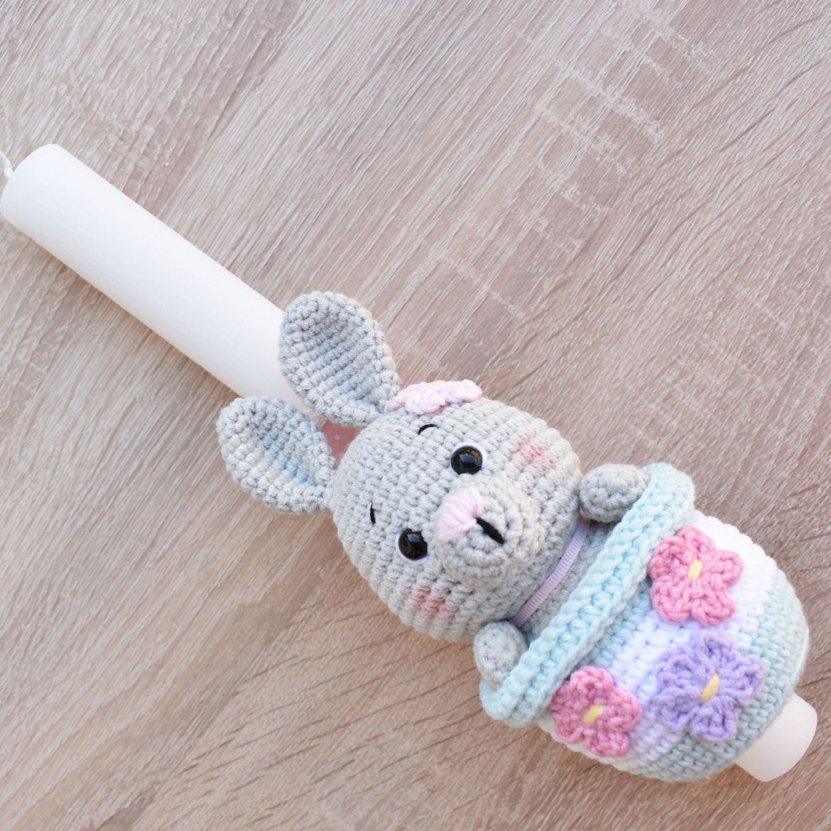 Picture of Easter candle bunny gray