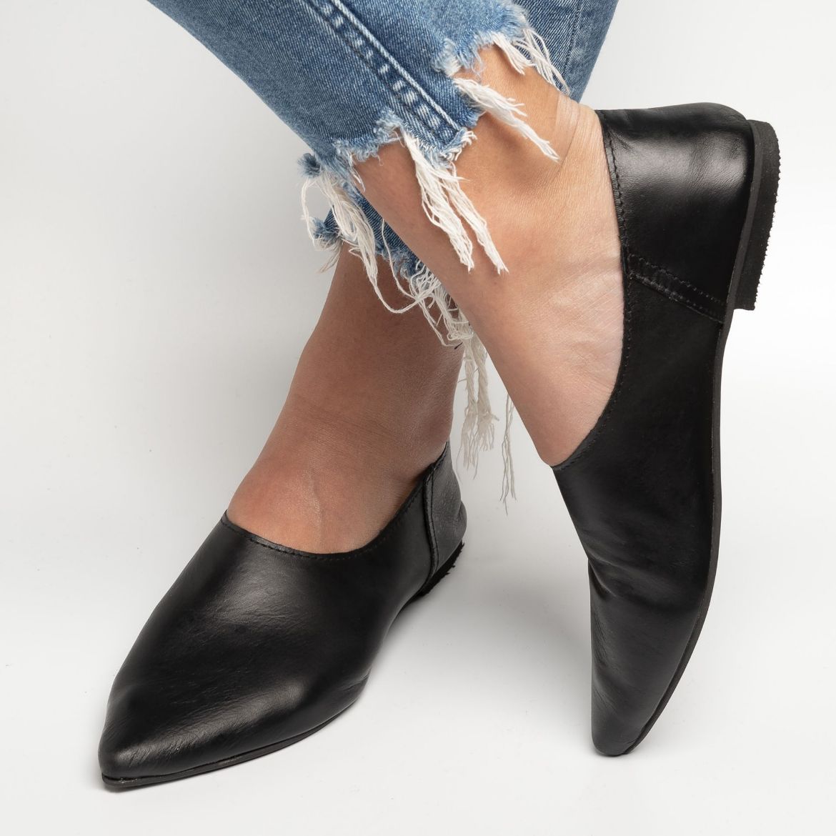 Picture of Black moccassins leather