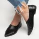 black moccasins women leather flat