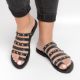 Picture of Handmade black leather sandals for woman with studs