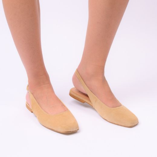 Εικόνα της Μπαλαρίνες γυναικείες μπεζ σουέντ