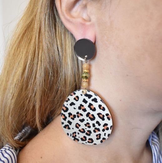 Picture of Earrings oval animal print