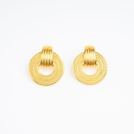 Kyra gold circle earrings