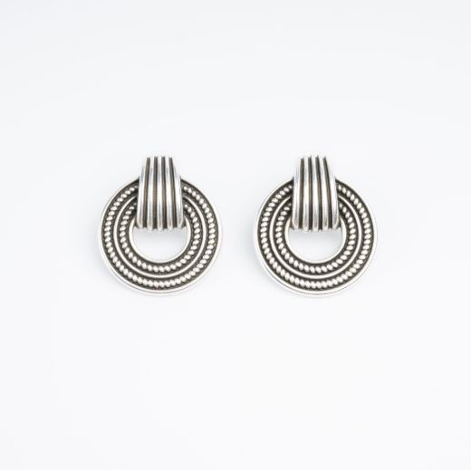 Εικόνα της Σκουλαρίκια κύκλος ασημί 