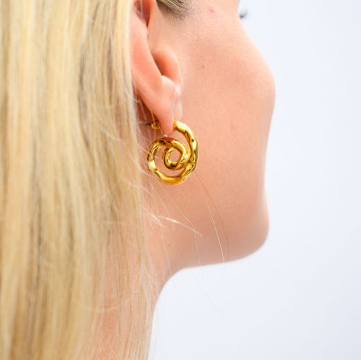 gold plated spiral earrings for women