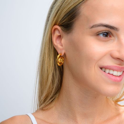 Εικόνα της Σκουλαρίκια σπείρα επίχρυσα