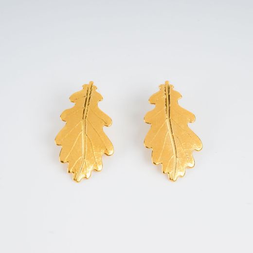 statement gold leaf earrings Elia