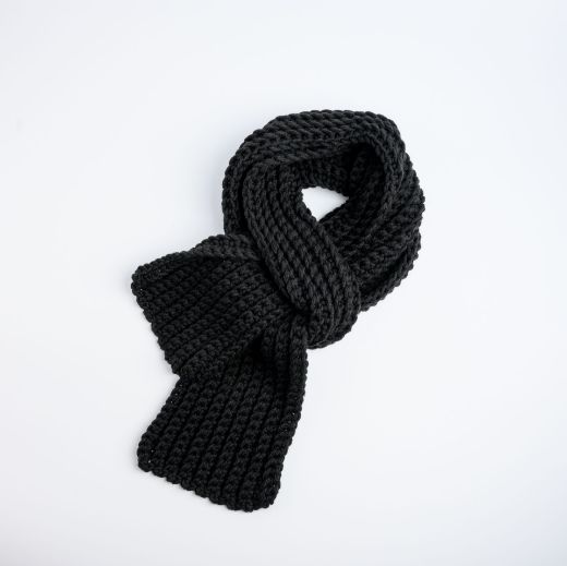 Picture of Handmade long black crochet scarf