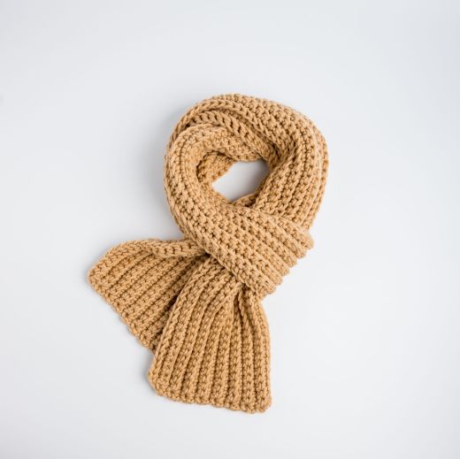 Picture of Handmade long beige crochet scarf