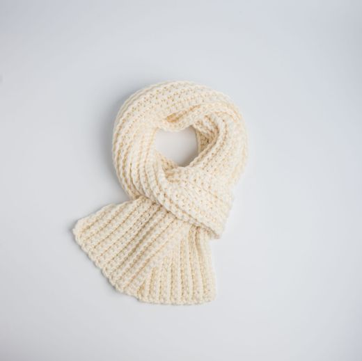 Picture of Handmade long ivory crochet scarf