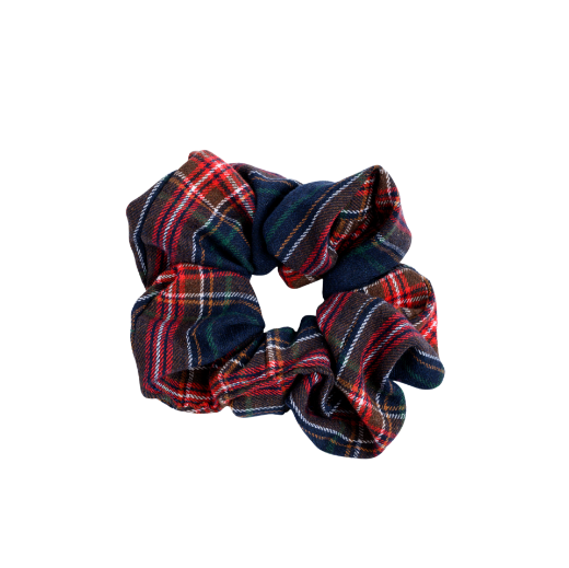 Εικόνα της Σετ βραχιόλι και λαστιχάκι κόκκινο καρό