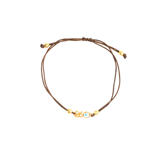 Εικόνα της Σετ βραχιόλι και λαστιχάκι μπεζ καρό