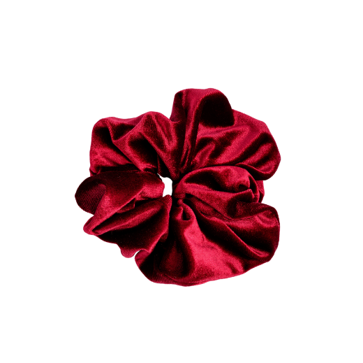 Εικόνα της Σετ βραχιόλι και λαστιχάκι κόκκινο βελούδο