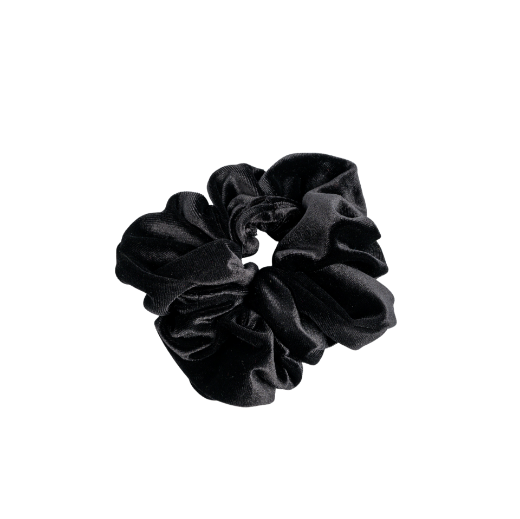 Εικόνα της Βελούδινο λαστιχάκι μαλλιών scrunchie μαύρο