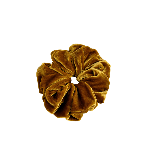 Εικόνα της Βελούδινο λαστιχάκι μαλλιών scrunchie μπεζ