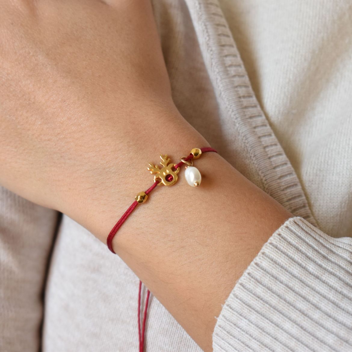 Εικόνα της Βραχιόλι τάρανδος επίχρυσο