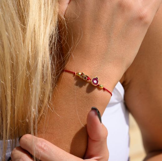 Εικόνα της Βραχιόλι ρόδι επίχρυσο