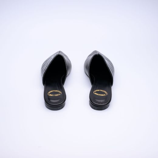 Picture of Black mules leather flat