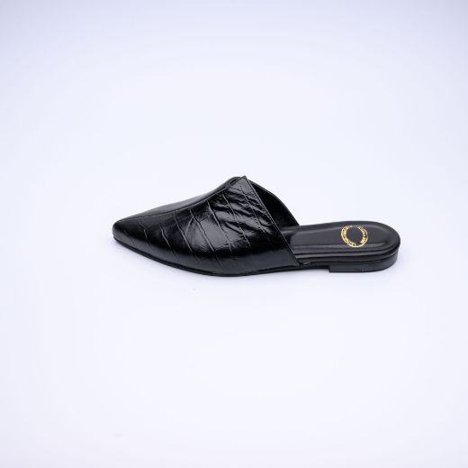 Picture of Black mules leather flat