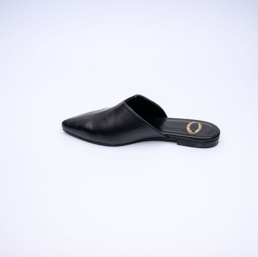 Picture of Black mules leather flat