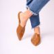 Picture of Mules tobacco leather flat