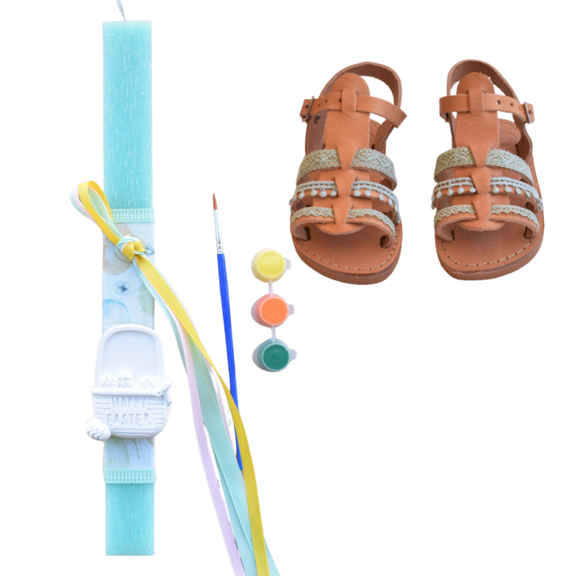 Picture of Set sandals and easter candle basket
