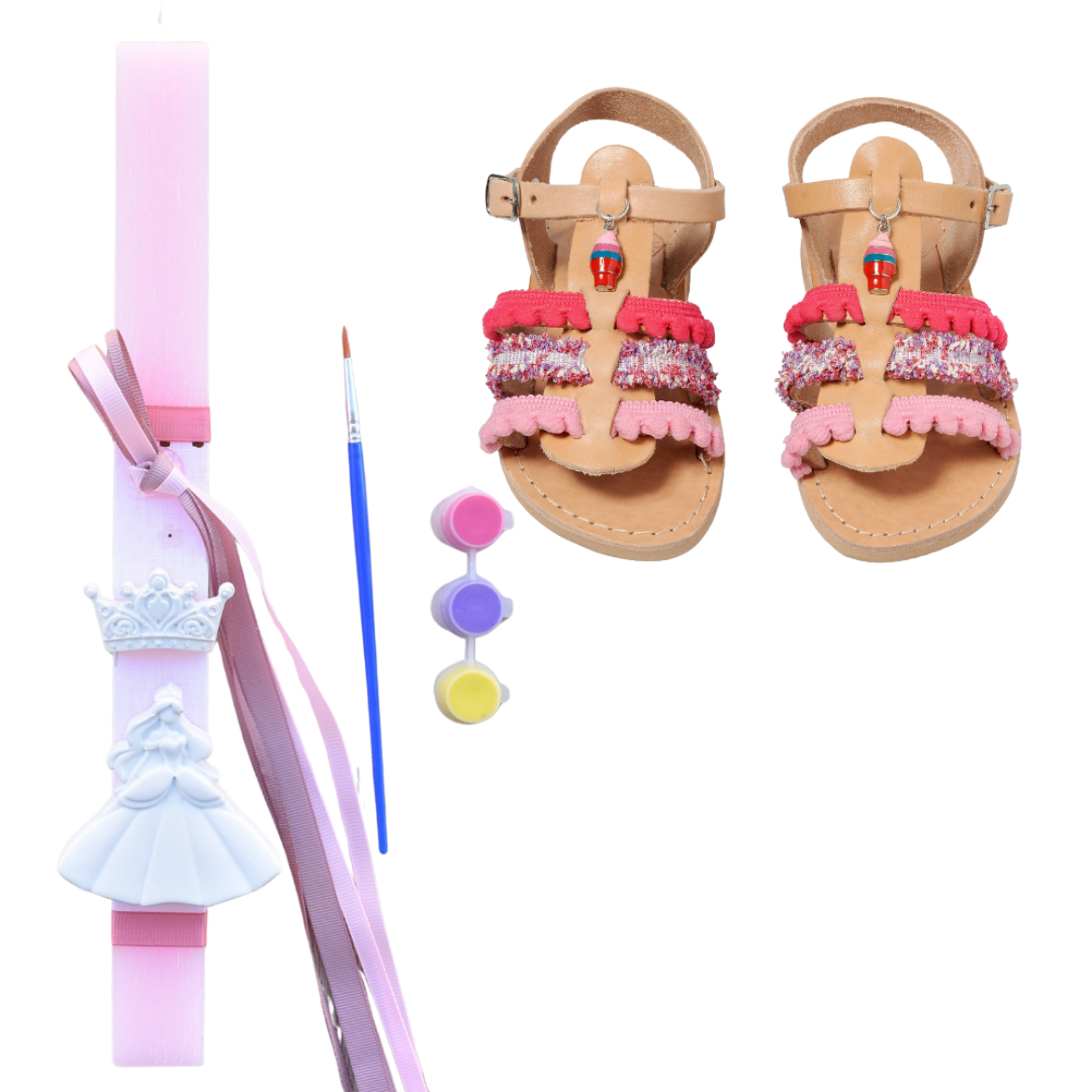 Picture of Set sandals and easter candle princess