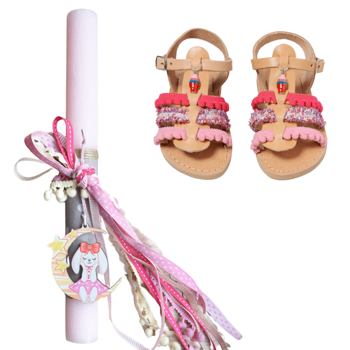 Picture of Set sandals and easter candle bunny