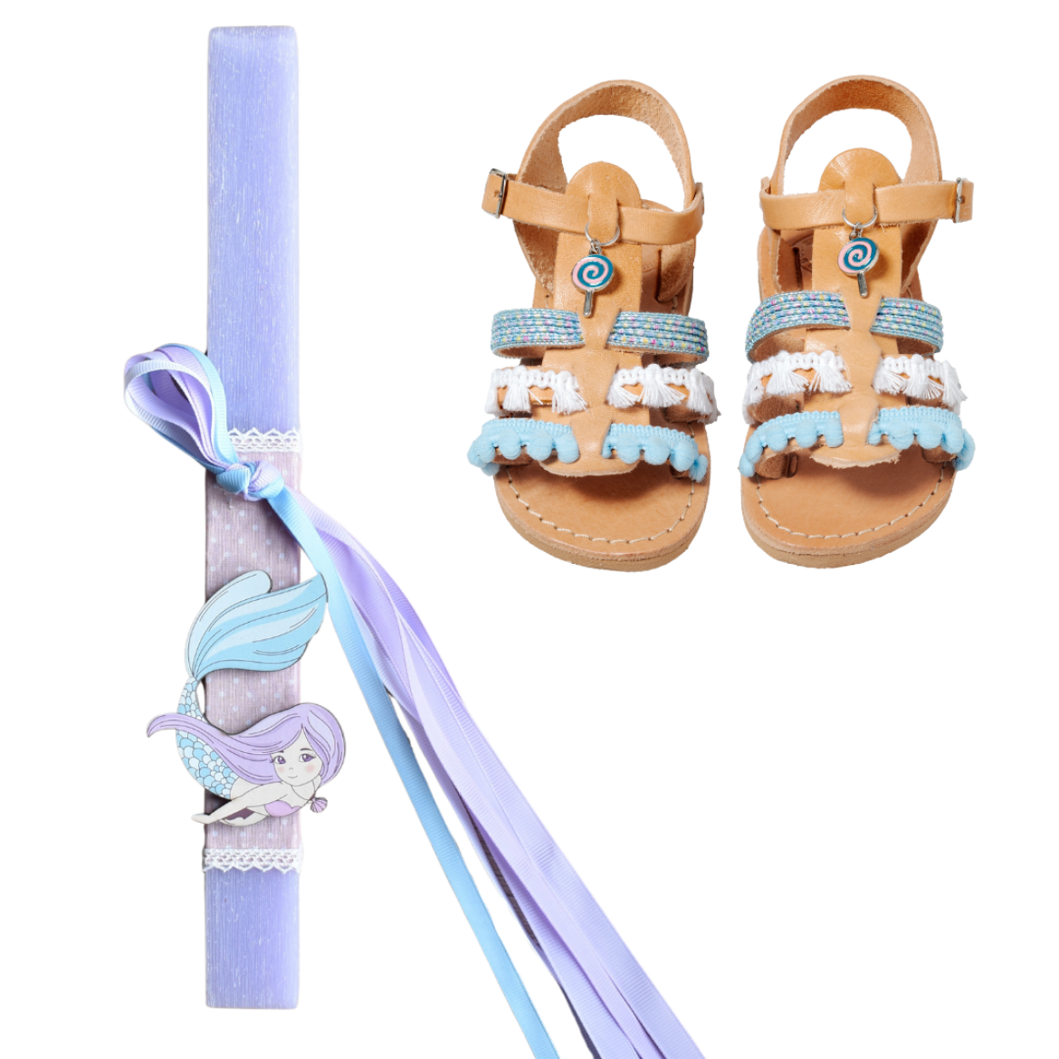 Picture of Set sandals and easter candle mermaid