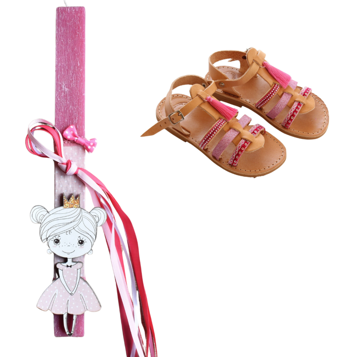 Picture of Set sandals and easter candle princess