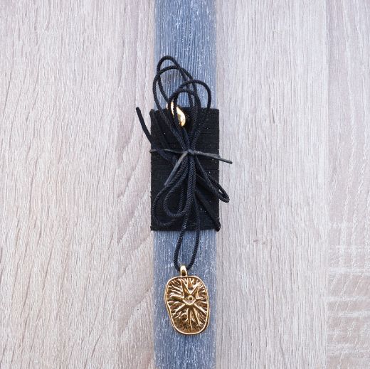 greek easter lambades candles for woman in black color with metal evil eye pendant, easter orthodox candles women's design